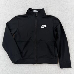 Nike Jacket Toddler 3T Black Full Zip Track Top Athletic Y2K Polyester Swoosh
